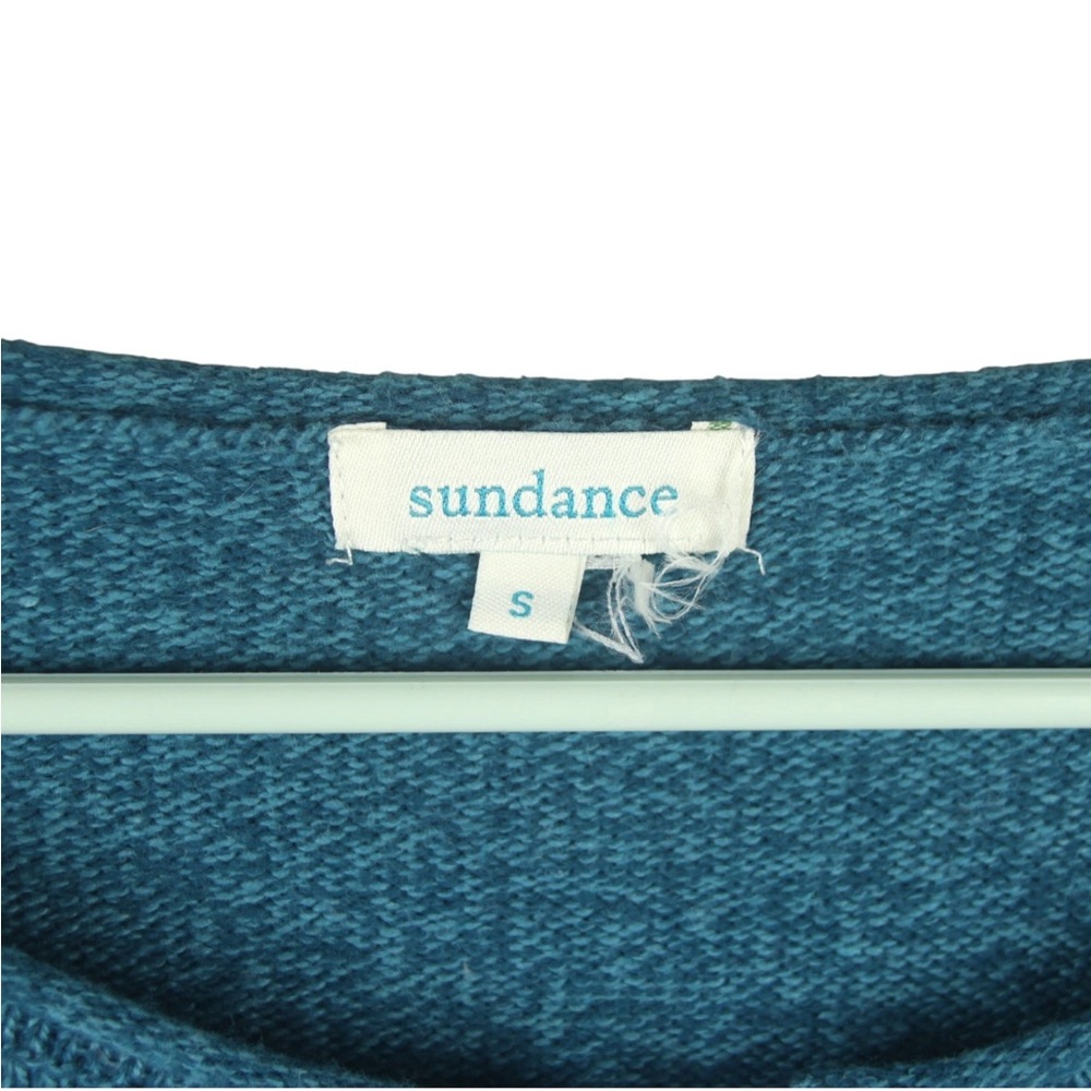 Sundance Silk Blend Knitted Long Sleeve Top Sweater Blue Henley Soft Size S - Picture 3 of 8